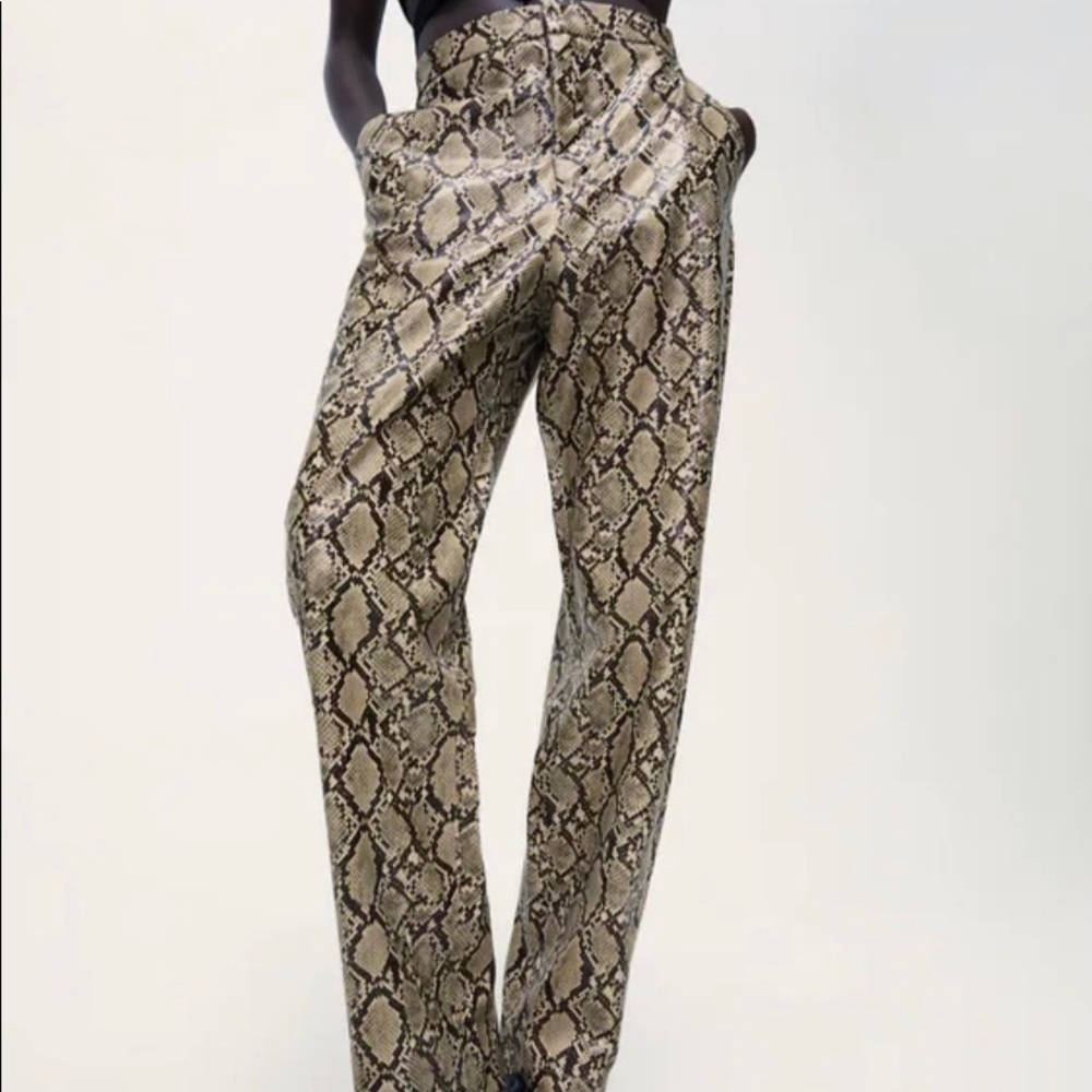 Zara snake print trousers NWT